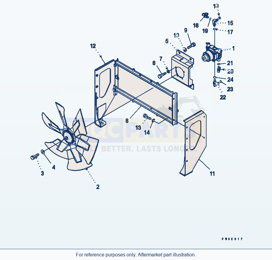 Komatsu WA380-5 Fan Drive parts diagram