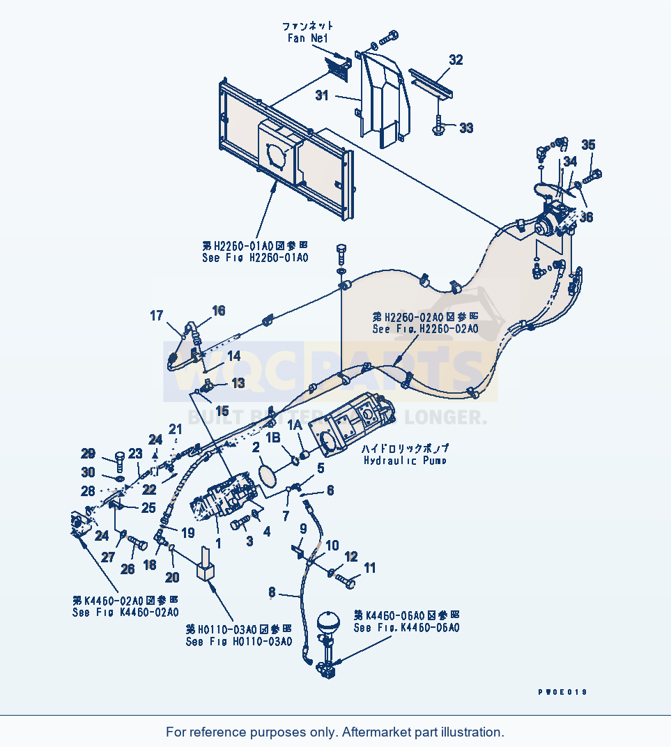 Komatsu WA380-5 Fan Motor Cover Serial 60001-UP parts diagram