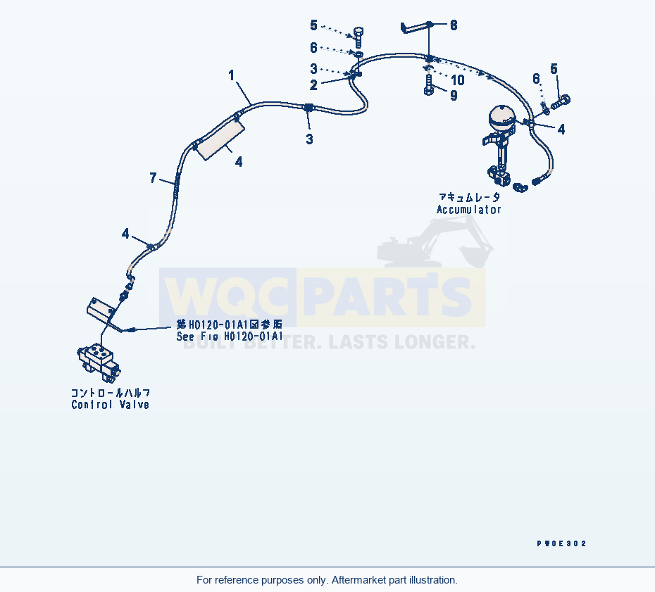 Komatsu WA380-5 Hydraulic Piping (For Multi Coupler) parts diagram