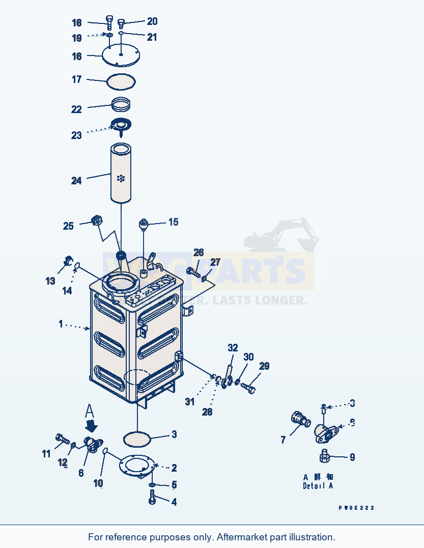 Komatsu WA380-5 Hydraulic Tank Serial 60001-UP parts diagram