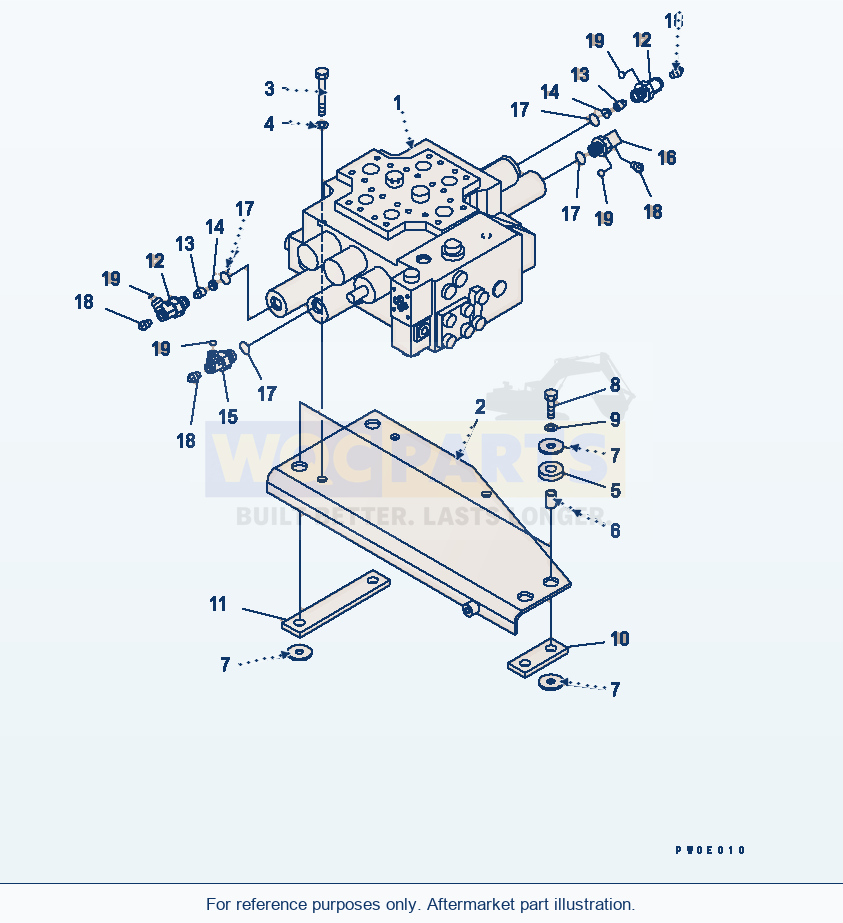 Komatsu WA380-5 Main Valve Serial 60001-UP parts diagram