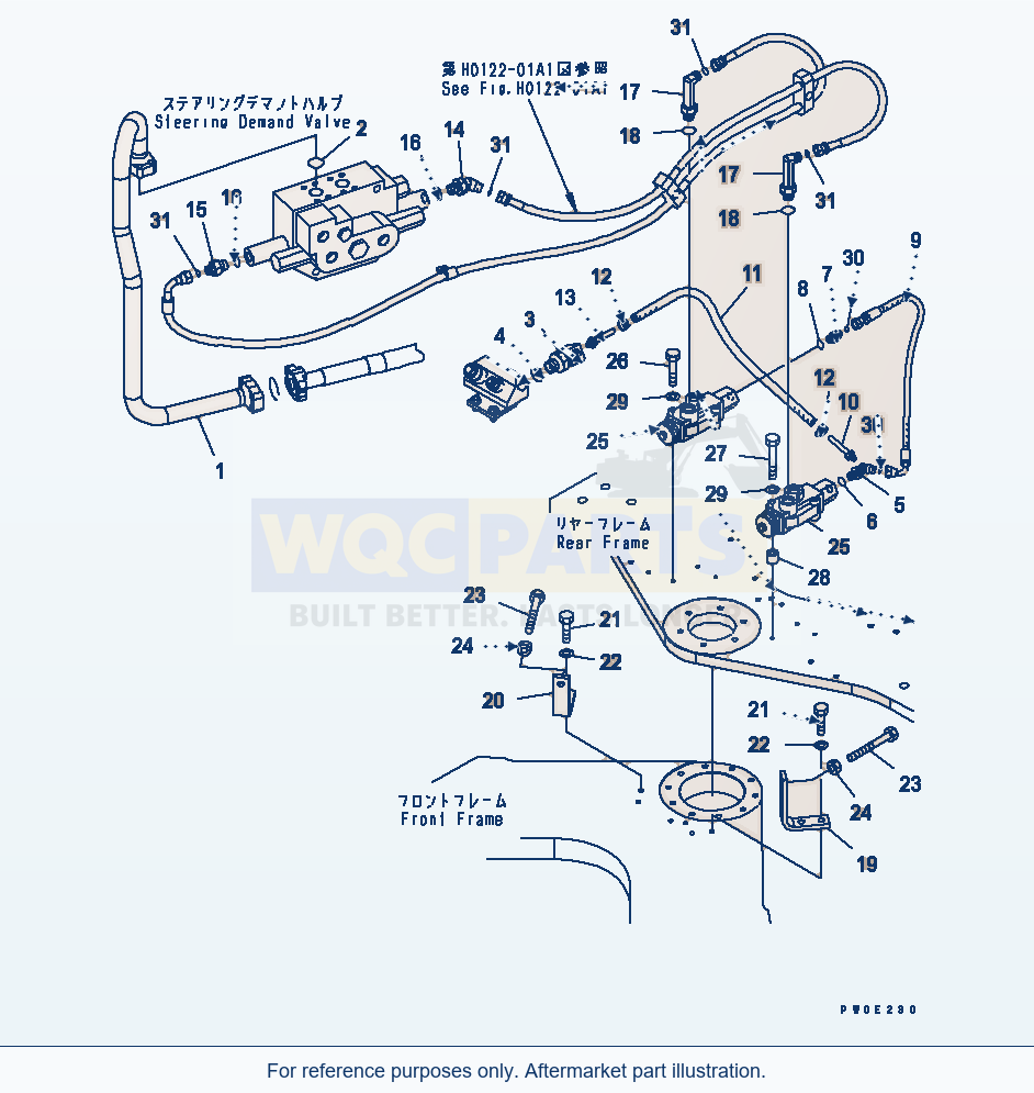 Komatsu WA380-5 Pump Line (For Orbitrol Valve) Serial 60001-UP parts diagram