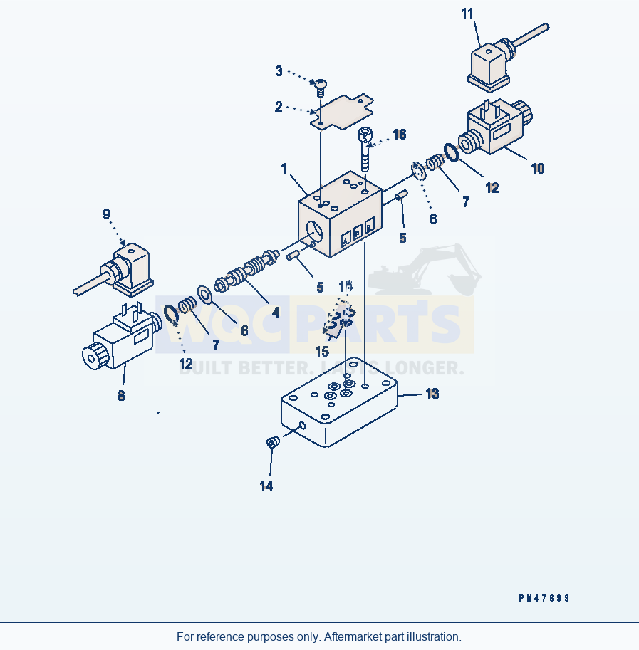 Komatsu WA380-5 Solenoid Valve (Inner Parts) parts diagram