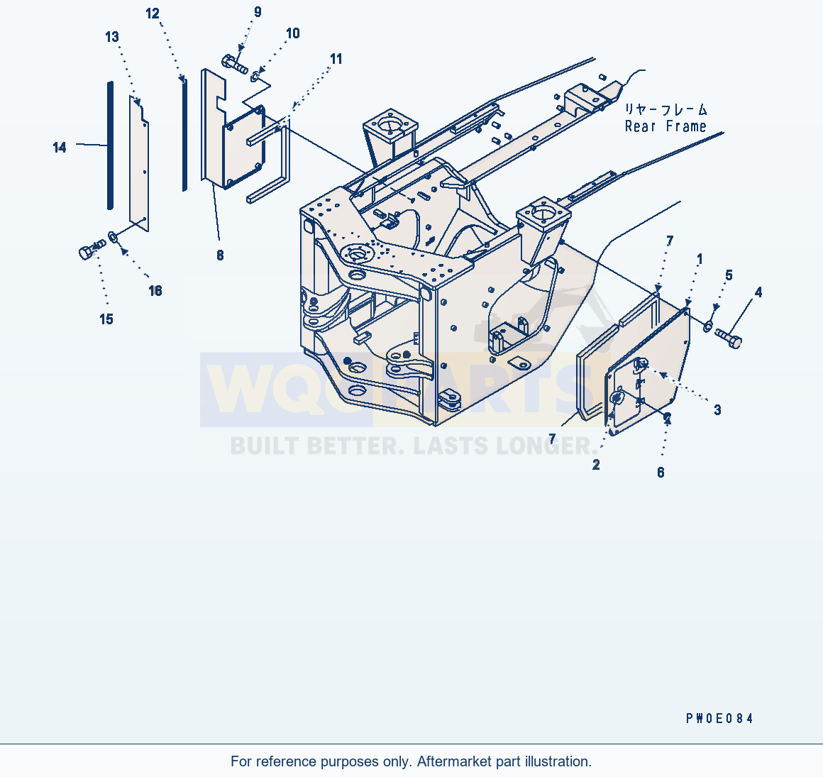 Komatsu WA380-5 Bar Lock And Cover (Side Cover Var. 1) parts diagram