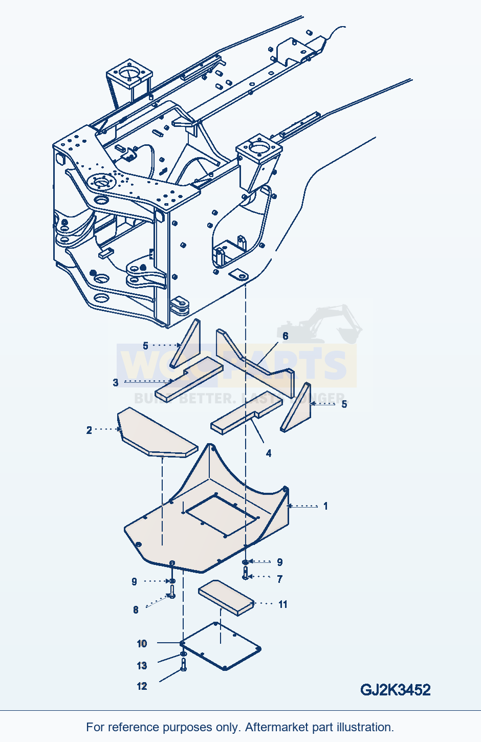 Komatsu WA380-5 Bar Lock And Cover (Under Cover) parts diagram