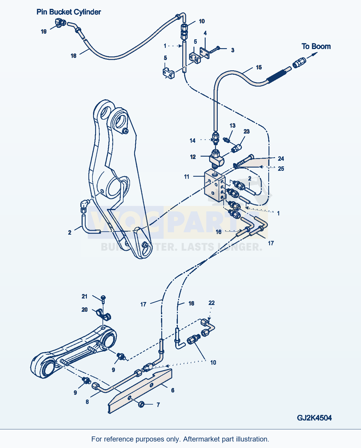 Komatsu WA380-5 Central Lubrication (Bellcrank) parts diagram