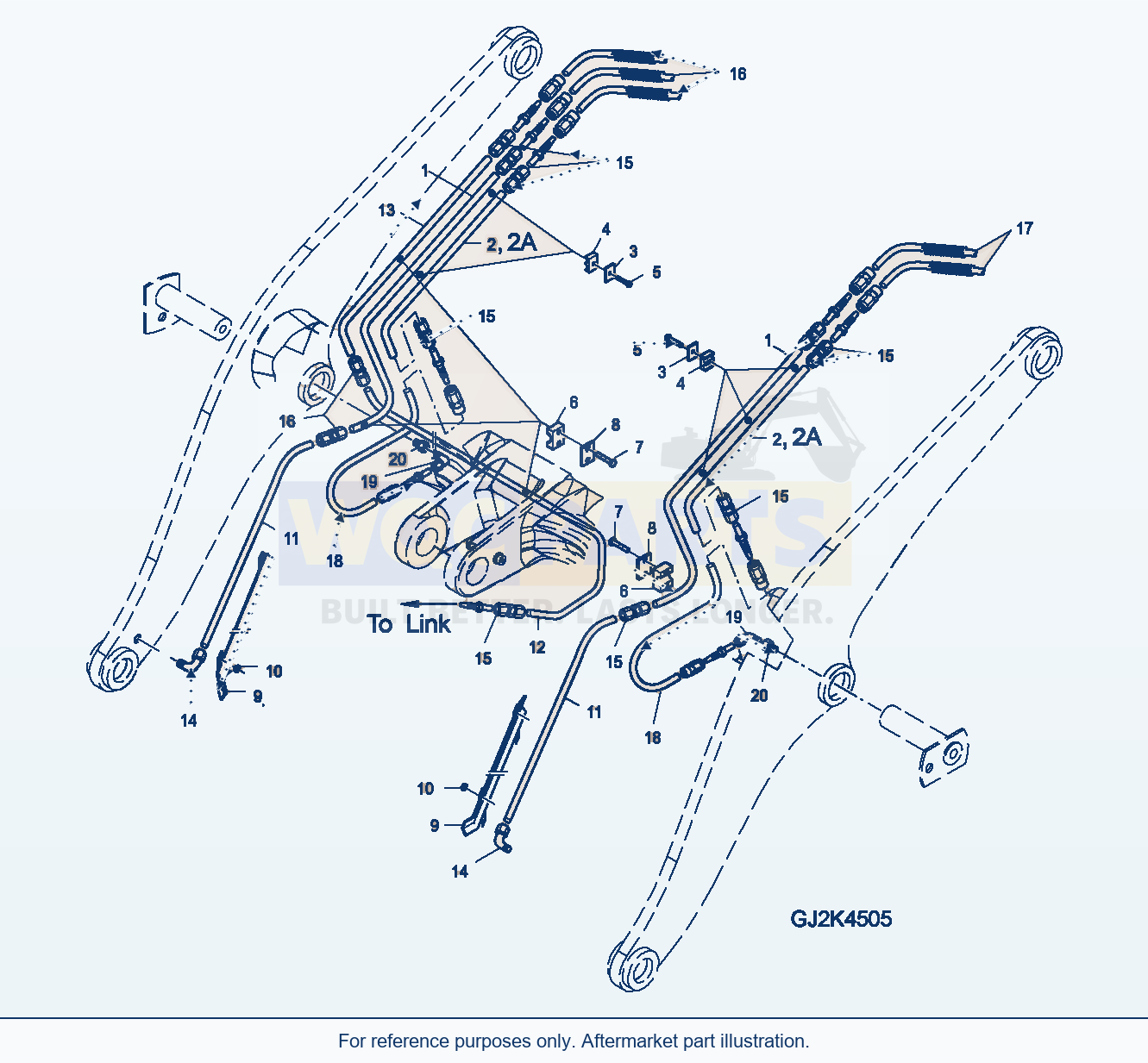 Komatsu WA380-5 Central Lubrication (Boom) parts diagram