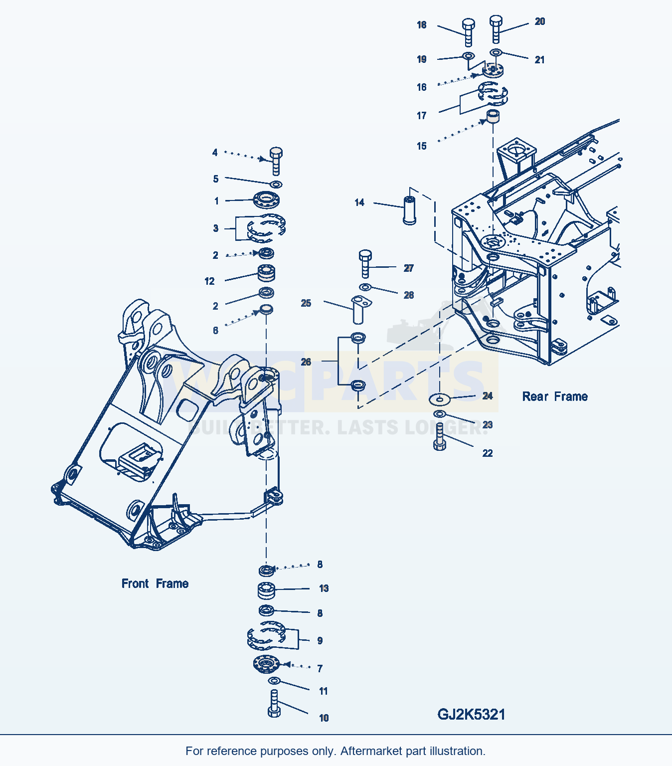 Komatsu WA380-5 Hinge Pin Serial H50051 - UP parts diagram