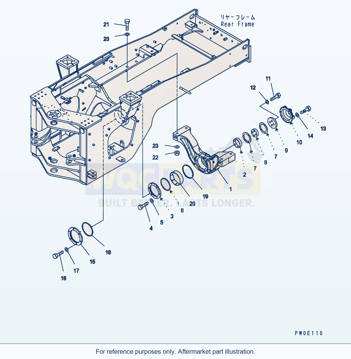 Komatsu WA380-5 Rear Axle Support Serial H50051 - UP parts diagram