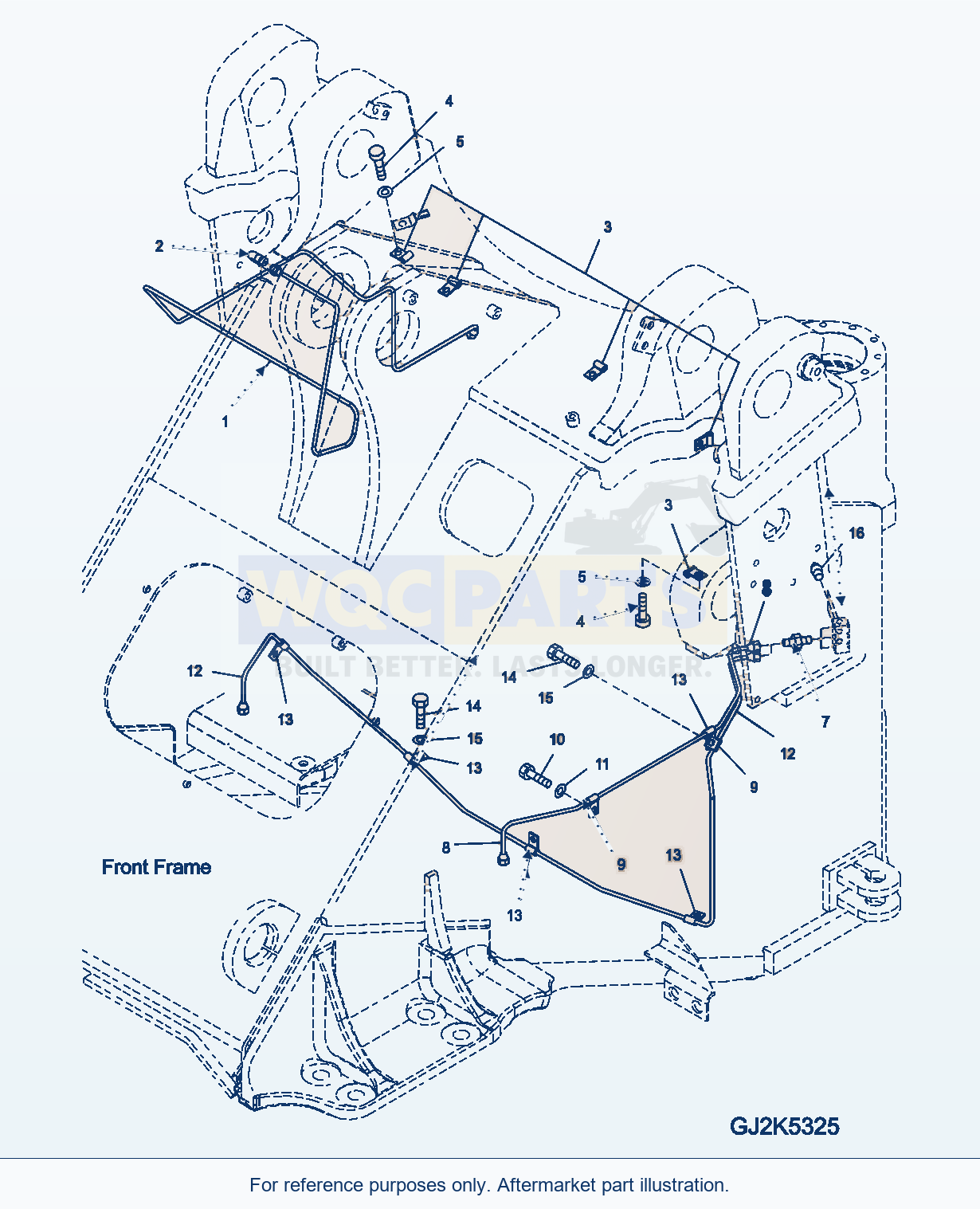Komatsu WA380-5 Remote Grease (Front Tube) Serial H50051 - UP parts diagram