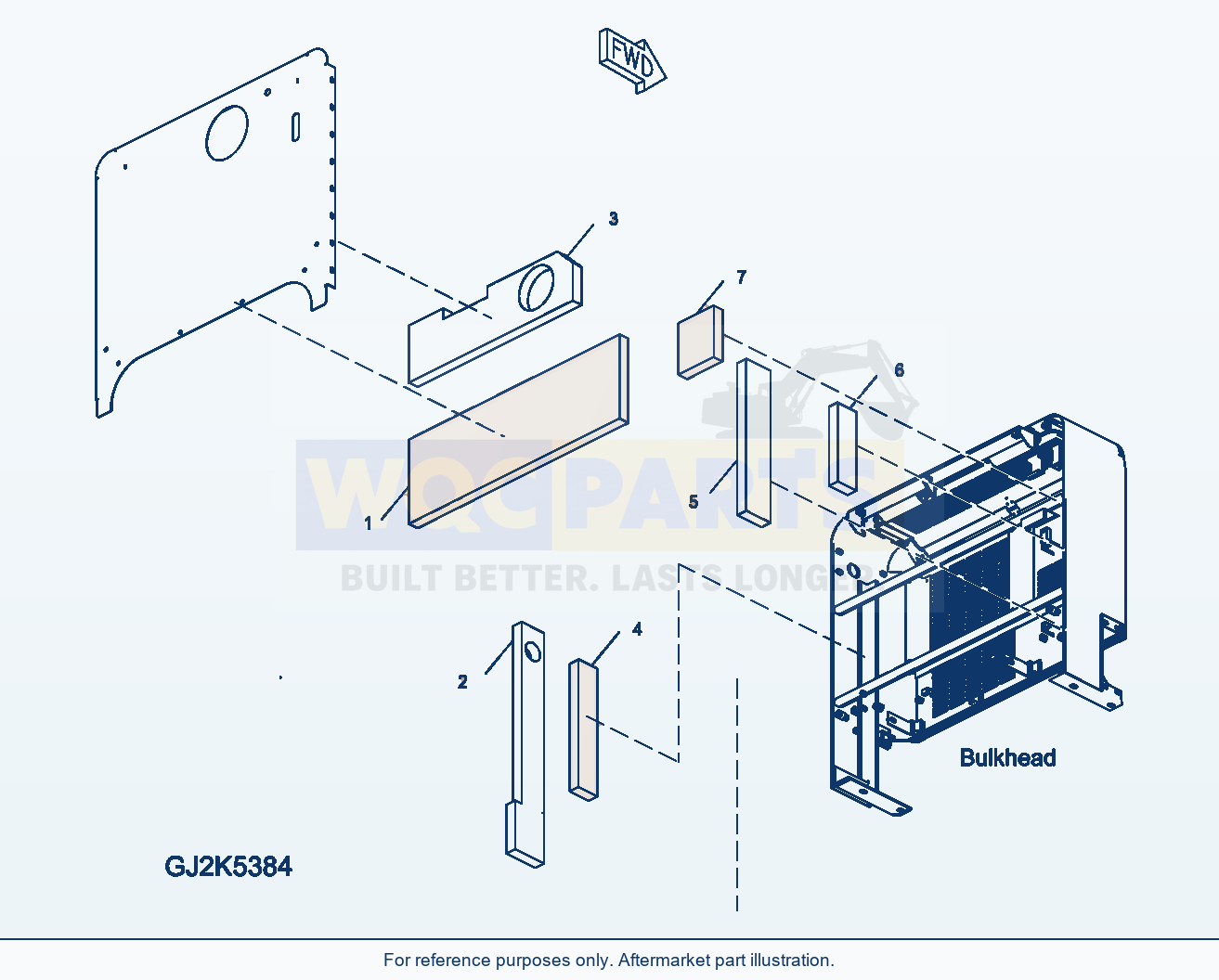 Komatsu WA380-5 Bulkhead (Insulating Mat) parts diagram