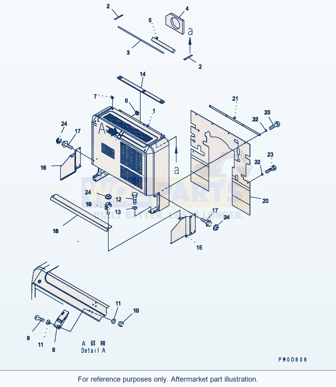 Komatsu WA380-5 Bulkhead Serial H50051 - UP parts diagram