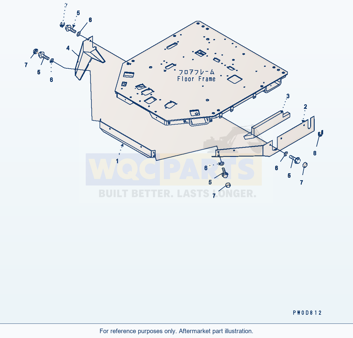 Komatsu WA380-5 Floor Cover Serial H50051 - UP parts diagram
