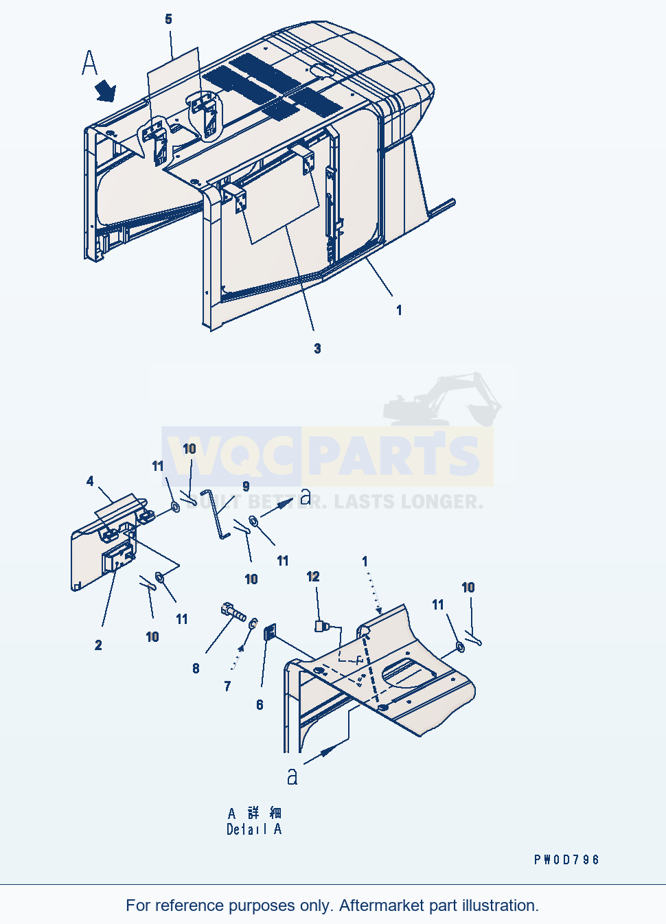 Komatsu WA380-5 Hood (Cover) Serial H50051 - UP parts diagram