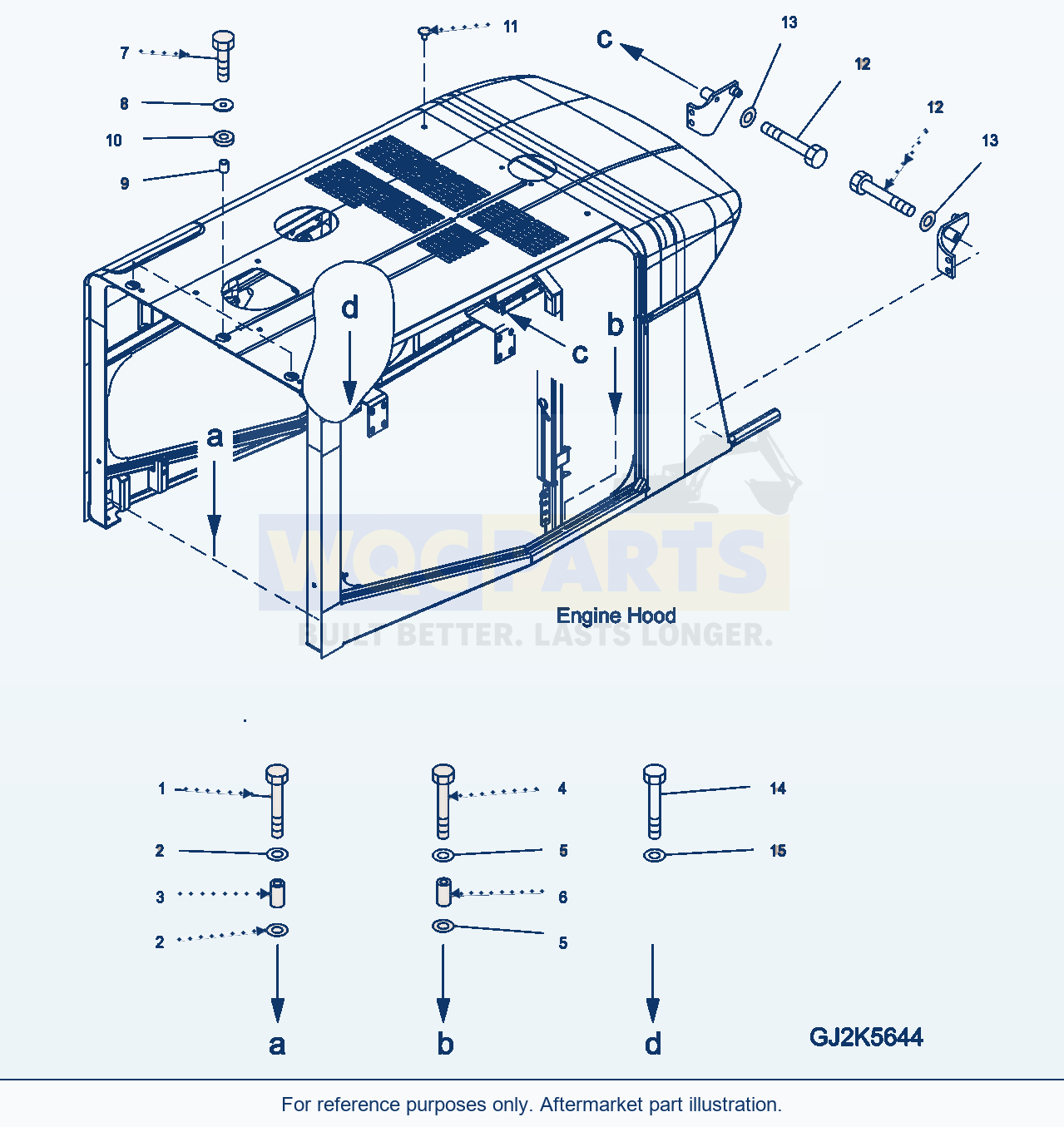 Komatsu WA380-5 Hood (Mouting Parts) Serial H50051 - UP parts diagram