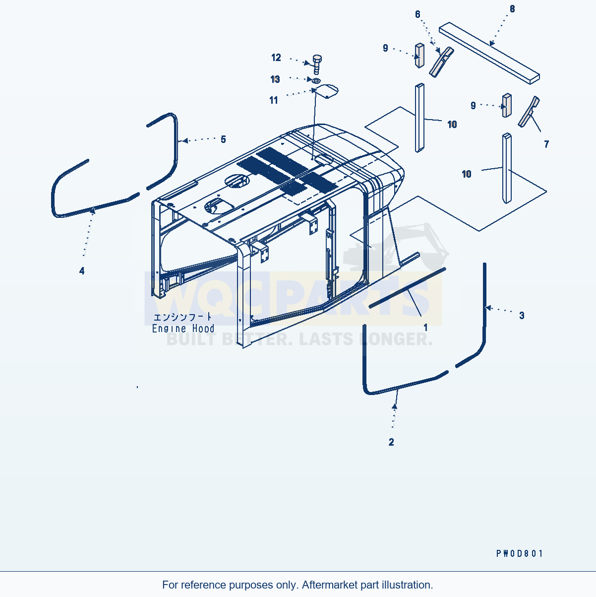 Komatsu WA380-5 Hood (Seal And Sheet) (Var.1) parts diagram