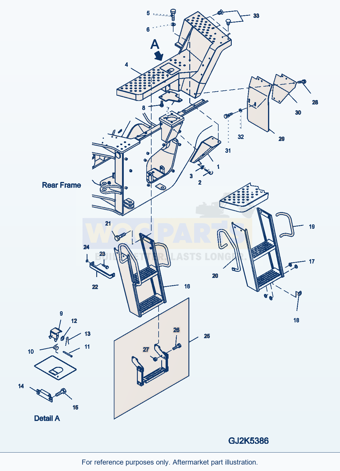 Komatsu WA380-5 Ladder (Floor Lhs) parts diagram
