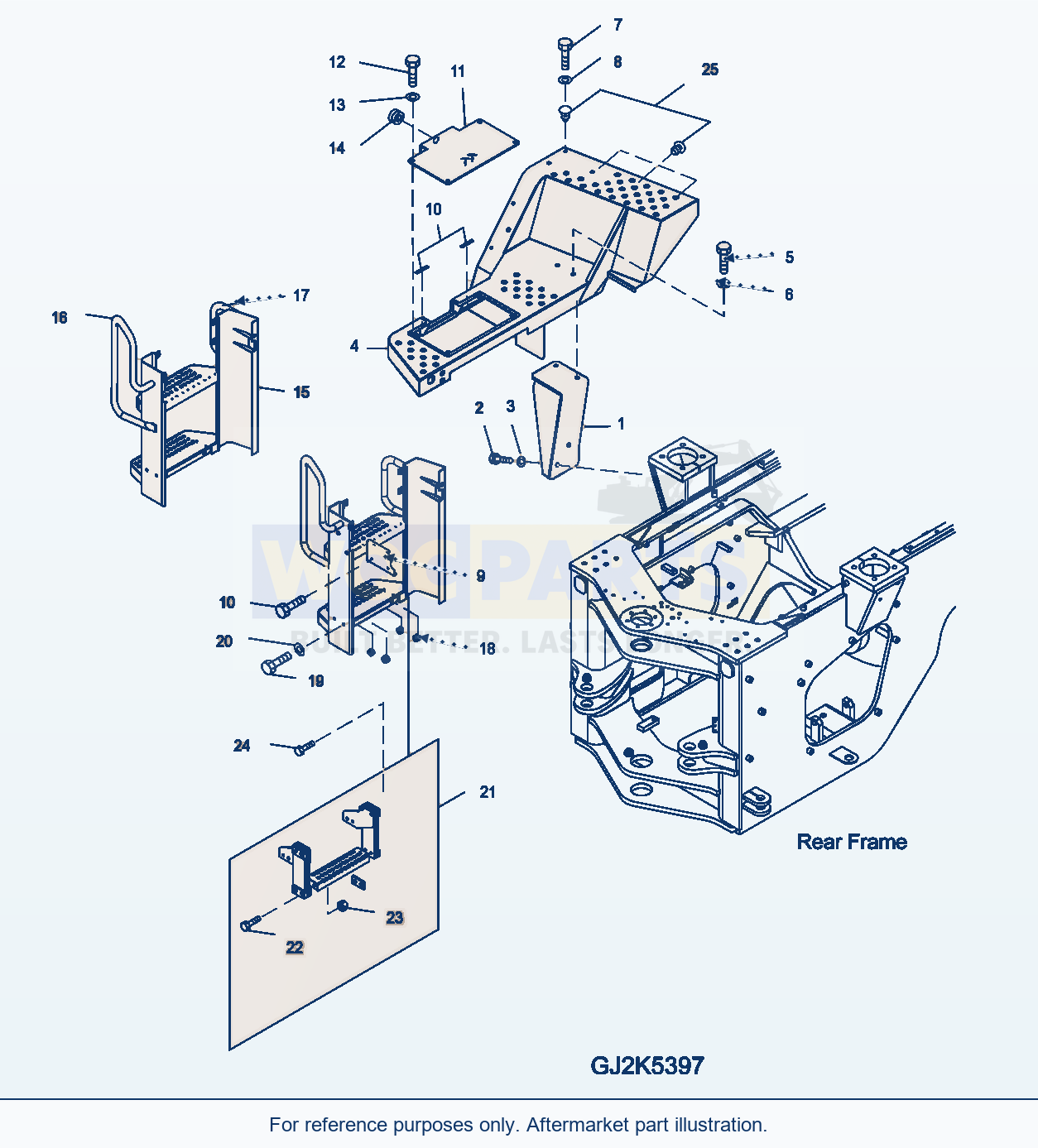 Komatsu WA380-5 Ladder (Floor Rhs) parts diagram