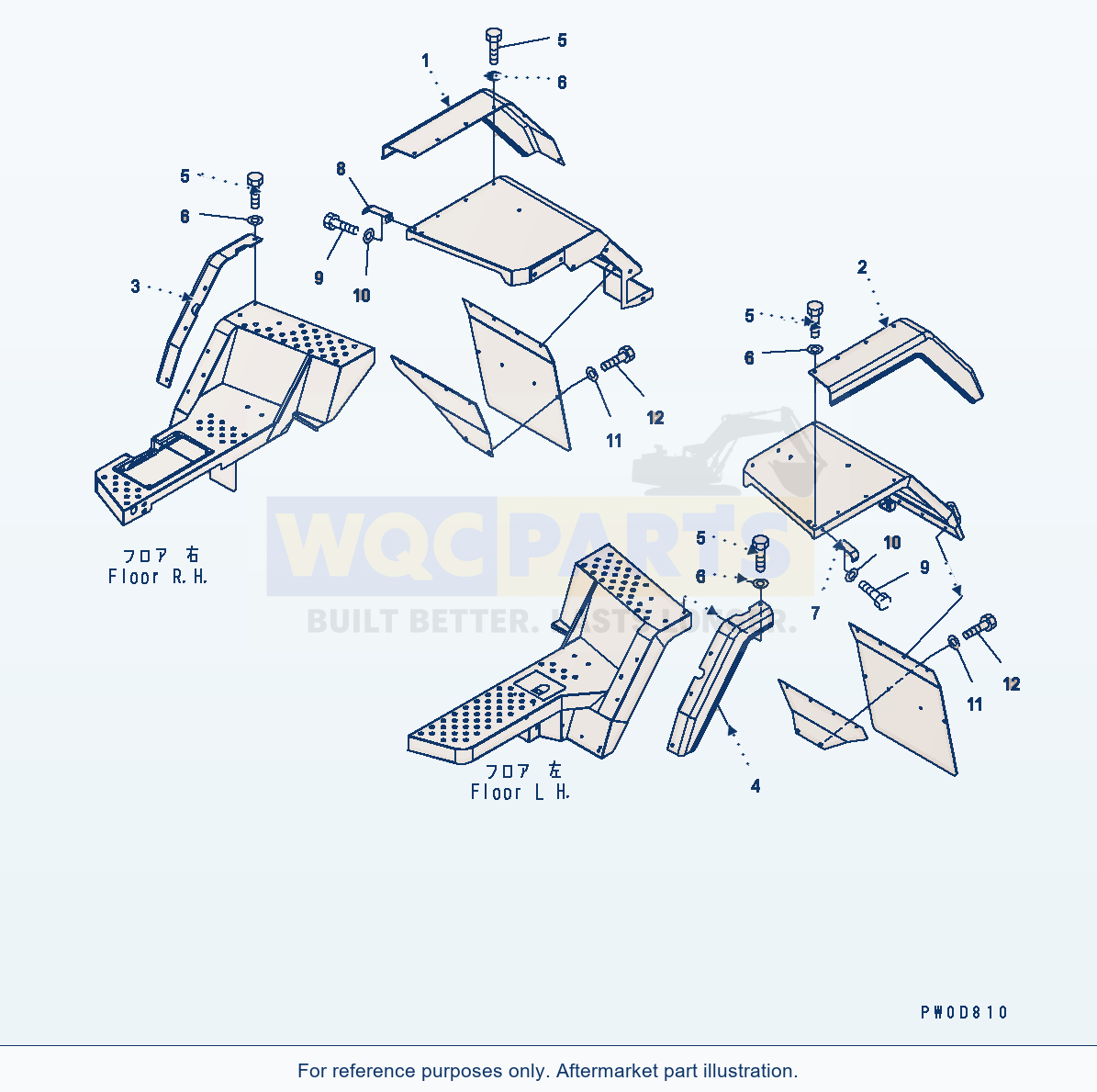 Komatsu WA380-5 Rear Fender (Cover) Serial H50051 - UP parts diagram