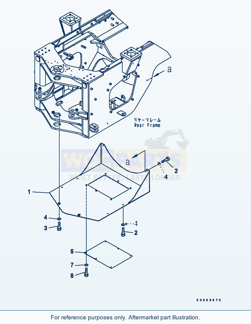 Komatsu WA380-5 Bar Lock And Cover (T/M Under Guard) parts diagram