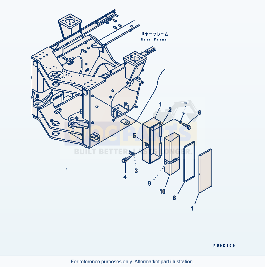 Komatsu WA380-5 Bar Lock And Cover (Tool Box) Serial 60001-UP parts diagram