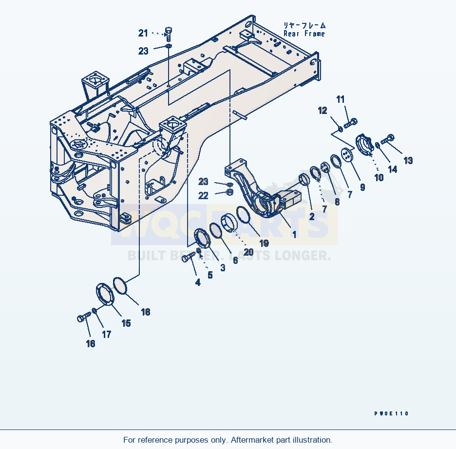 Komatsu WA380-5 Rear Axle Support Serial 60001-UP parts diagram