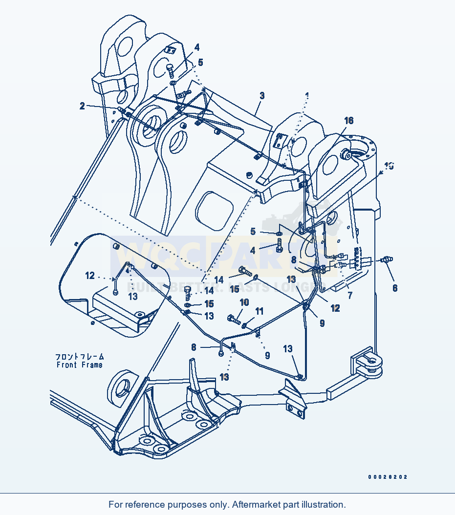 Komatsu WA380-5 Remote Grease (Front Tube) (For Auto Grease) parts diagram