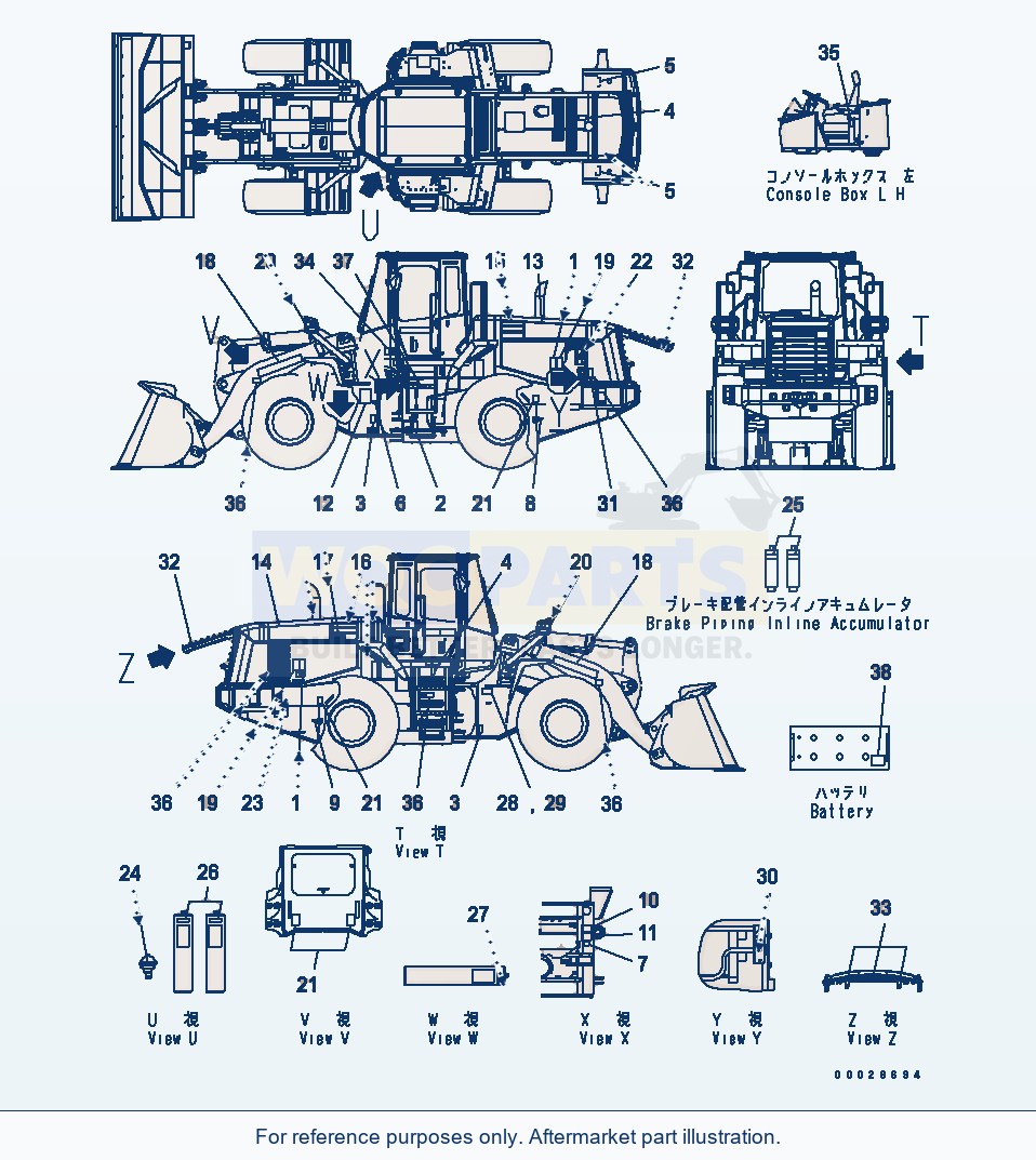 Komatsu WA380-5 Marks And Plates (English) (For Eu) parts diagram