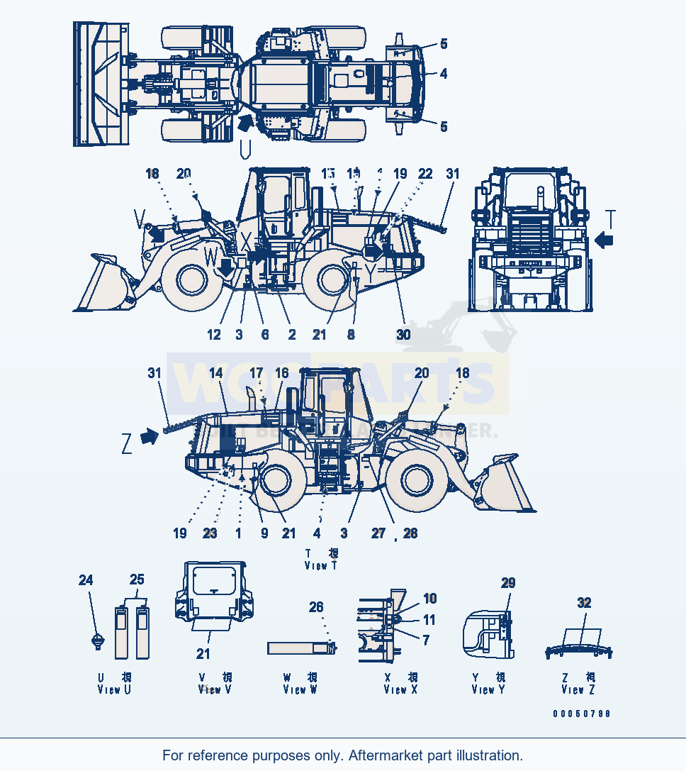 Komatsu WA380-5 Marks And Plates (English) parts diagram