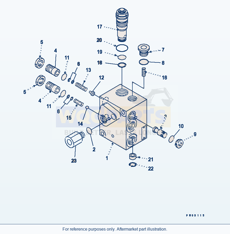 Komatsu WA380-5 Accumulator Charge Valve parts diagram