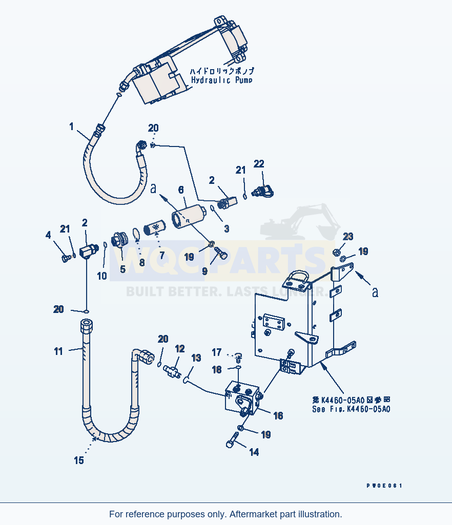 Komatsu WA380-5 Brake Piping (Accumulator Charge Valve Piping) parts diagram