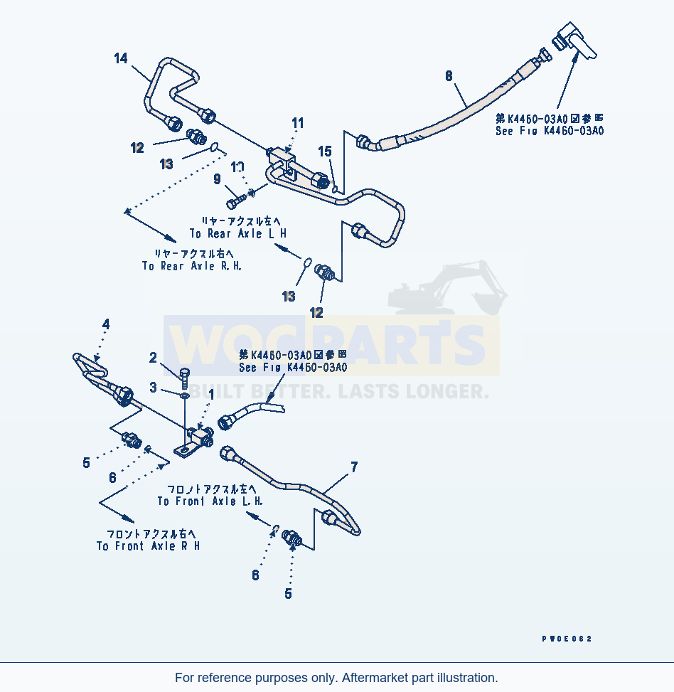 Komatsu WA380-5 Brake Piping Serial 60001-UP (OVERSEAS VERSION) parts diagram
