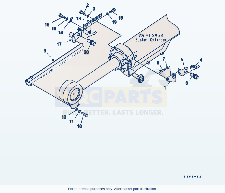 Komatsu WA380-5 Bucket Positioner (For E.P.C. Control Lever) parts diagram
