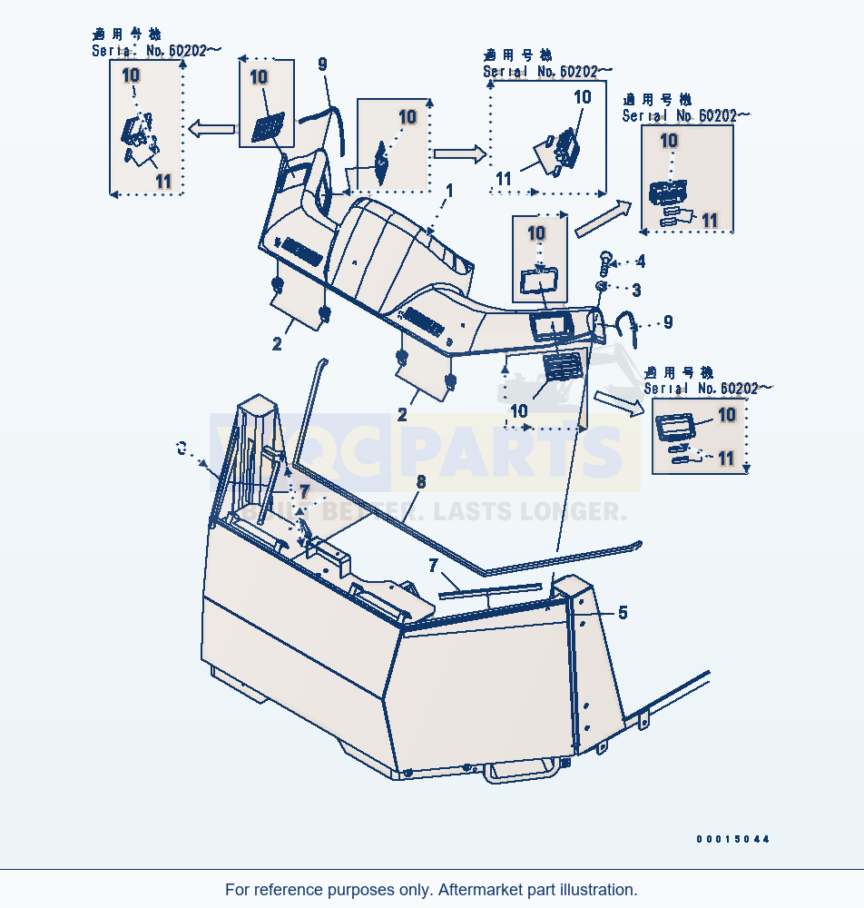 Komatsu WA380-5 Compartment (Cab Accessory) parts diagram