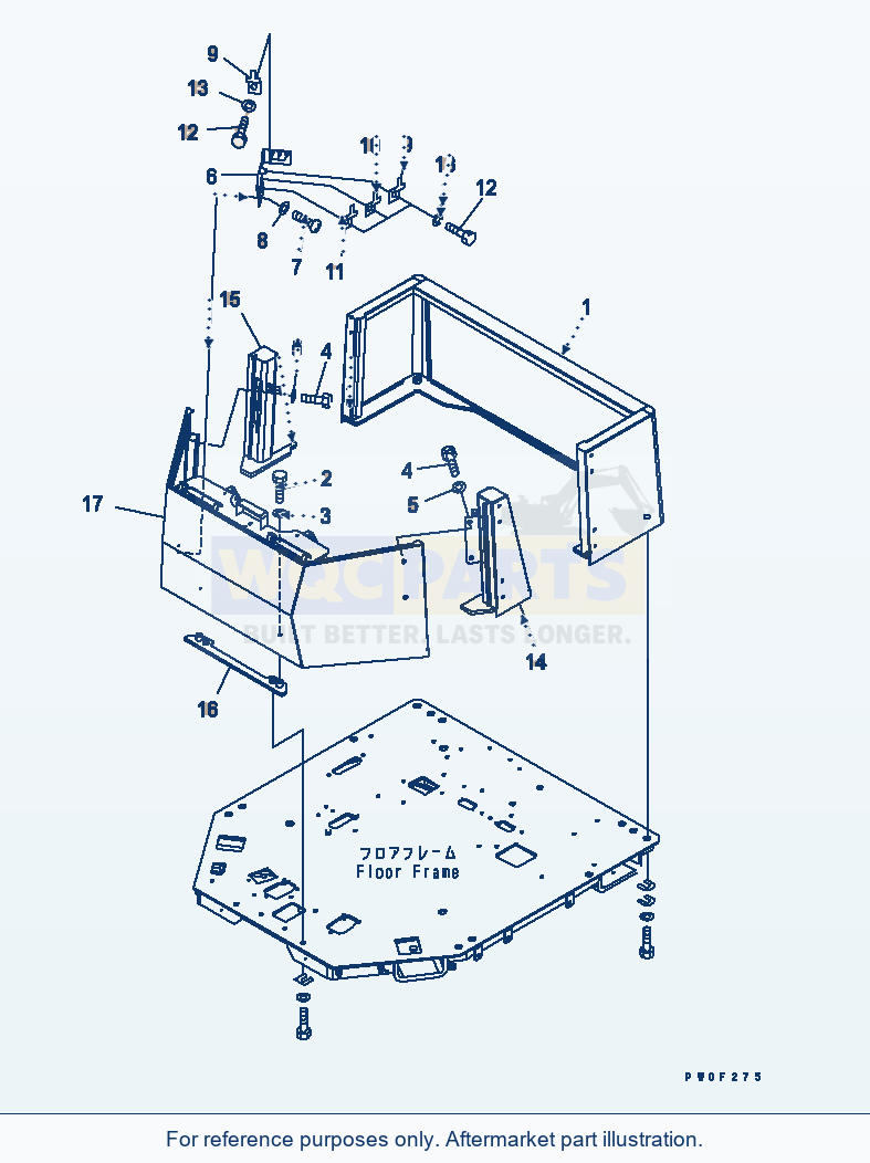 Komatsu WA380-5 Compartment (Guard) parts diagram