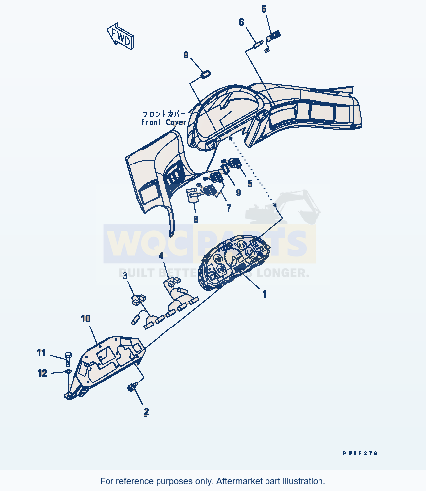 Komatsu WA380-5 Compartment (Main Monitor) parts diagram