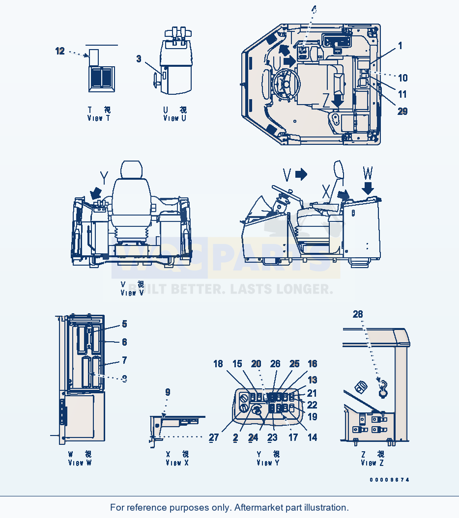 Komatsu WA380-5 Floor Decal (English) parts diagram