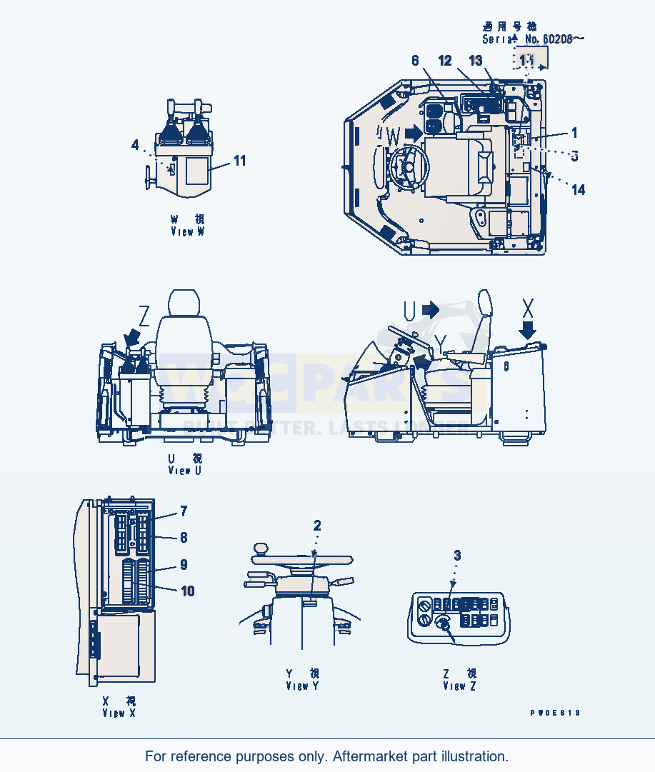 Komatsu WA380-5 Floor Decal (For Mono Lever, Snow Angle Plow) parts diagram
