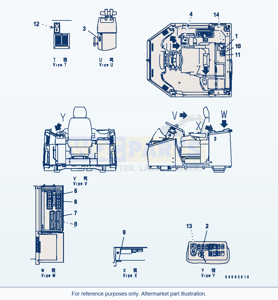 Komatsu WA380-5 Floor Decal (French) (Without Converter) parts diagram