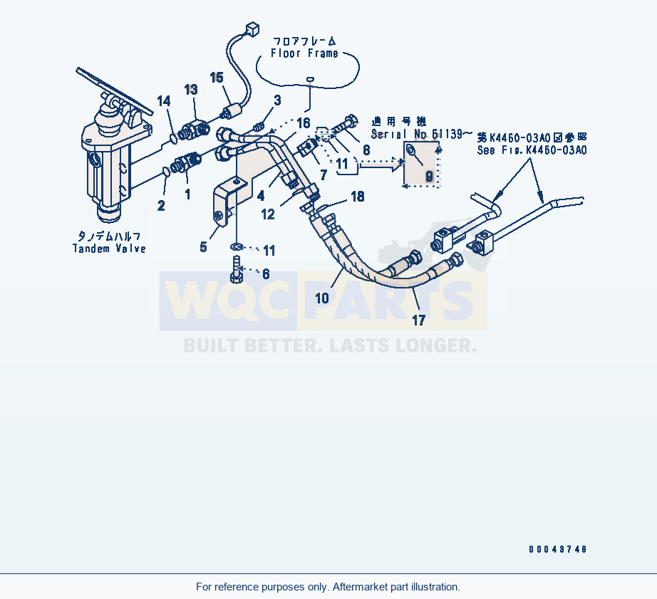 Komatsu WA380-5 Floor Frame (Brake Accessory) parts diagram