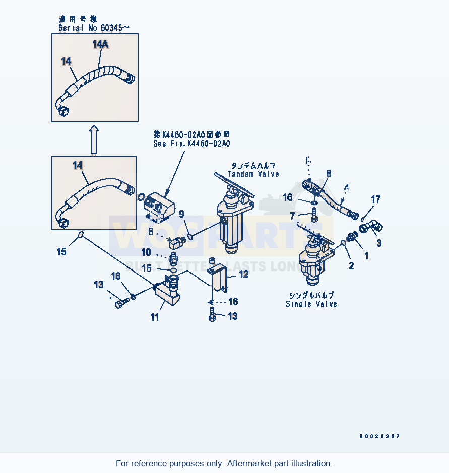 Komatsu WA380-5 Floor Frame (Brake Oil Line) Serial 60001-UP parts diagram