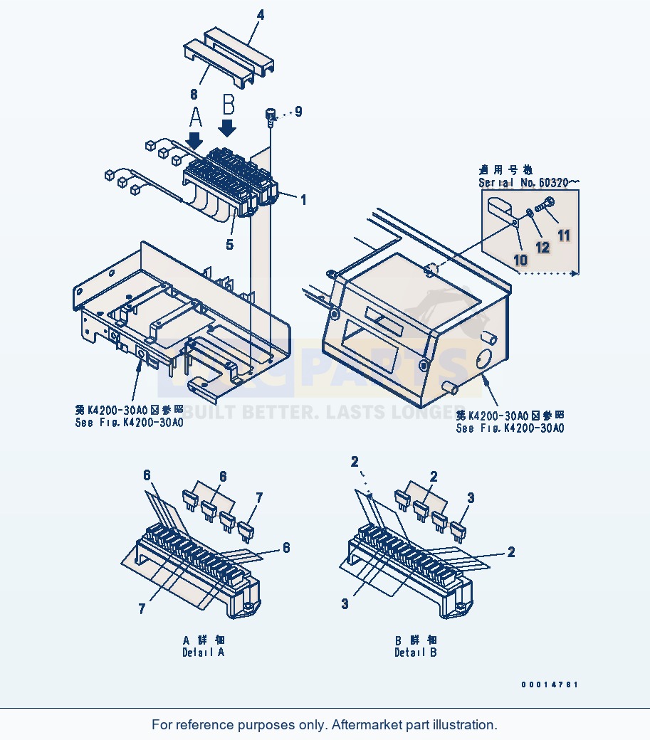 Komatsu WA380-5 Floor Frame (Fuse) Serial 60001-UP parts diagram