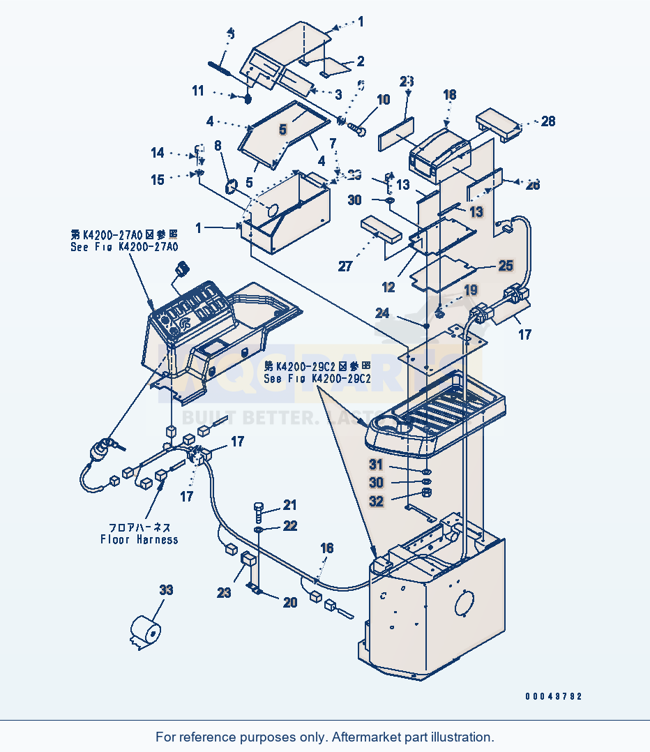 Komatsu WA380-5 Floor Frame (Load Meter Printer)(#60001-62345) parts diagram