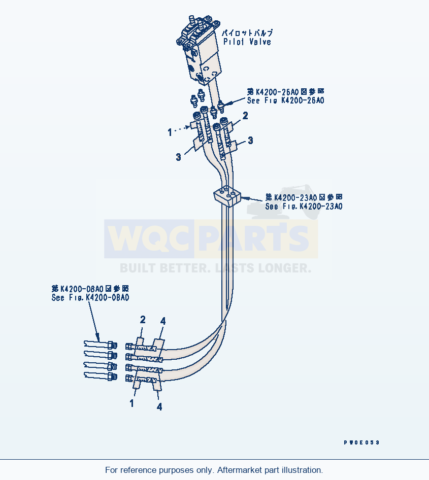 Komatsu WA380-5 Floor Frame (P.P.C. Piping) Serial 60001-UP parts diagram