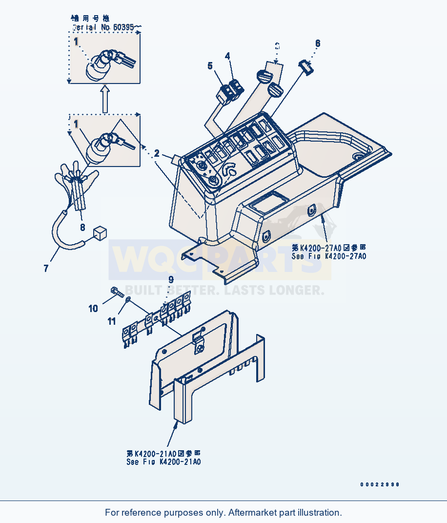 Komatsu WA380-5 Floor Frame (Switch Box) parts diagram