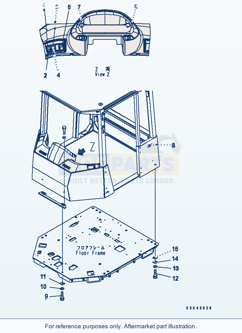 Komatsu WA380-5 Head Guard Canopy (Decal) parts diagram