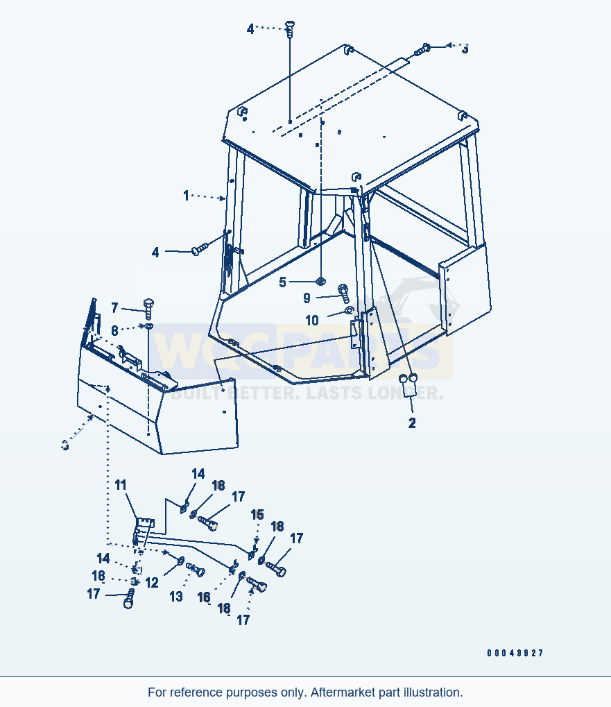 Komatsu WA380-5 Head Guard Canopy parts diagram