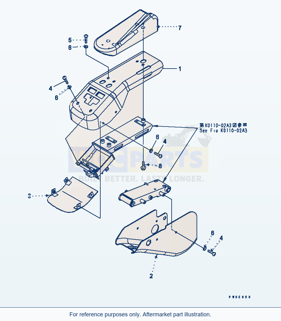 Komatsu WA380-5 Joy-Stick Steering (Cover) Serial 60001-UP parts diagram