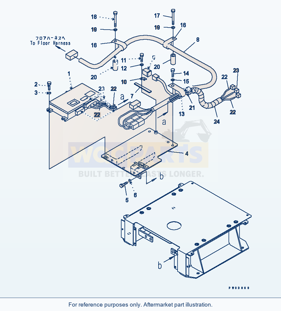 Komatsu WA380-5 Komtrax Harness parts diagram