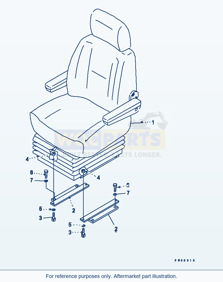 Komatsu WA380-5 Operator'S Seat (Air Suspnetion) (Kab) parts diagram